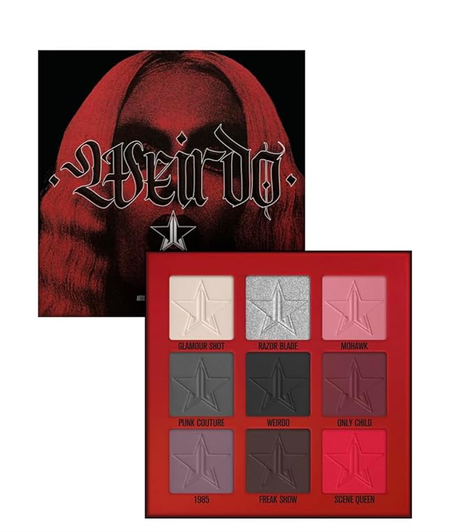 Jeffree Star Cosmetics Weirdo Mini Palette + Mini Controversy & Black Jeffree Star Approved Mascara Bundle of 3, Red