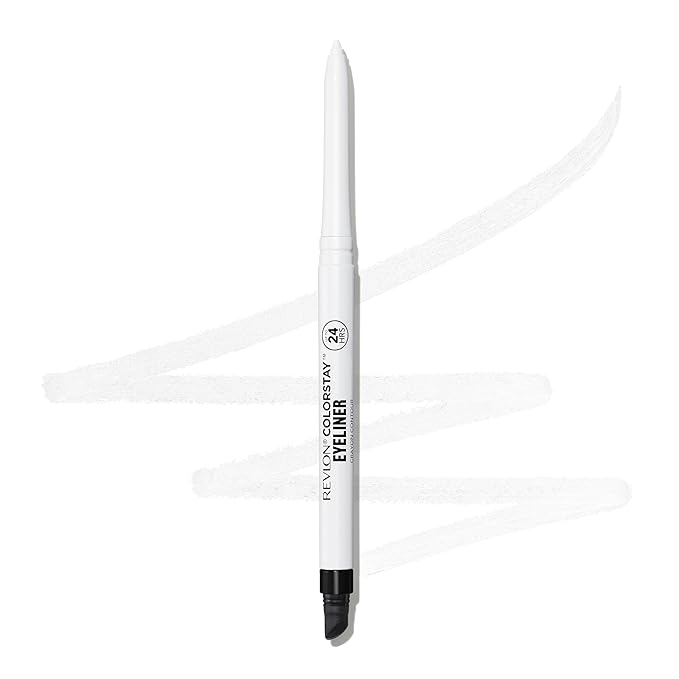 REVLON ColorStay Pencil Waterproof Eyeliner, Smudge-Proof, Eye Makeup with Built-In Sharpener, 215 White, 0.01 oz