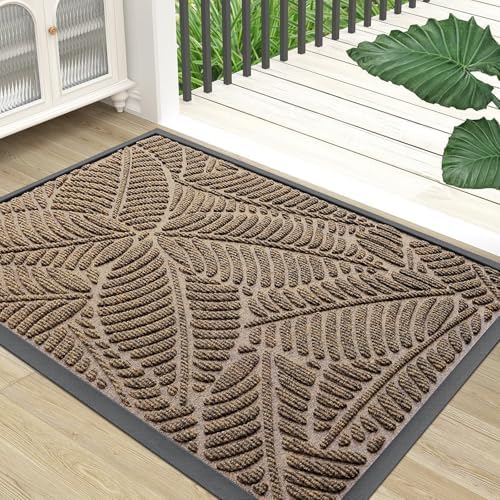 Colorxy Waterproof Front Doormat, Sturdy Natural Rubber Door Mat by Colorxy