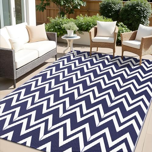 OLANLY Outdoor Rug 5x8 ft Waterproof Reversible Chevron Mat by OLANLY