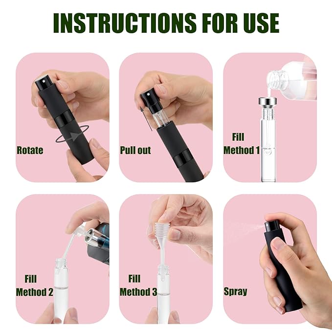 14 PCS/8ML Portable Atomizer Perfume Bottles, Mini Empty Refillable Cologne Spraye Bottle, Pocket Travel Perfume Liquid Sprayer (Mixing Colors)