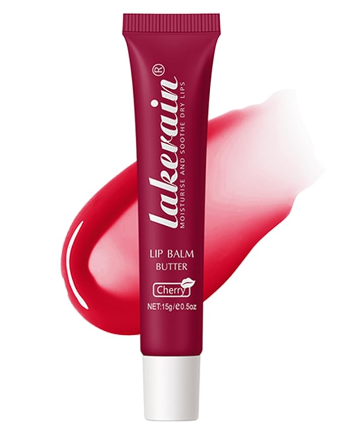 Lip Butter Balm Chrrey, Hydrating Tinted Butter Lip Gloss,Clear Lip Mask Lip Care Moisturizer, Smooth Lip Treatment Balm,Non-Sticky Jelly Glow Reviver Fat Lip Oil, Women’s Day Makeup Gift for Women-05