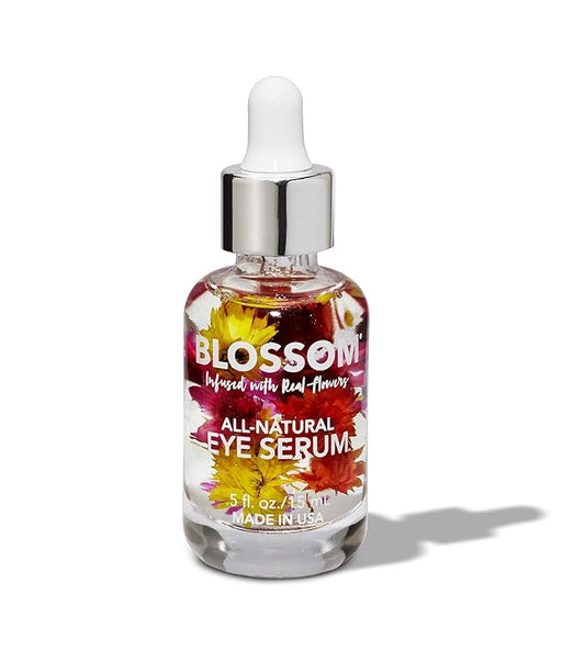 Blossom All Natural Organic Cruelty Free Moisturizing Eye Serum with Essential Oils, Infused with Real Flowers, Made in USA, 0.5 fl. oz., Summer Breeze