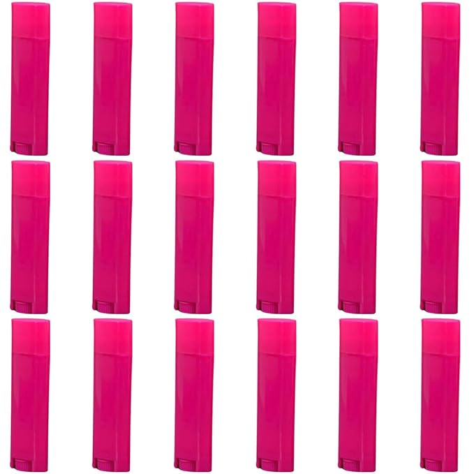 5ml 25Pcs Empty Oval Deodorant Lip balm Tubes Containers Twist-up Refillable Containers for Lipstick,Chapstick,Homemade Lip balm,DIY Deodorants(Hot Pink)