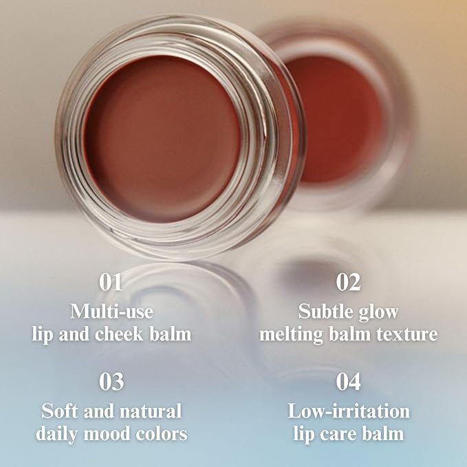 EGLIPS Lip & Cheek Glow Balm - Multi-Use Tinted Melting Balm Blush for Lips & Cheeks Builable and Blendable Texture (05 WAVY, 0.18 oz)