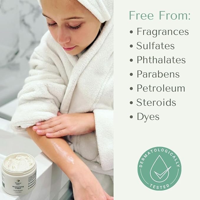 Yobee Body & Face Moisturizing Cream for Dry, Sensitive Skin | Probiotic extracts, Honey, Turmeric, Vitamin B12, Ceramides, Shea Butter | Fragrance Free | For Kids & Adults (6)
