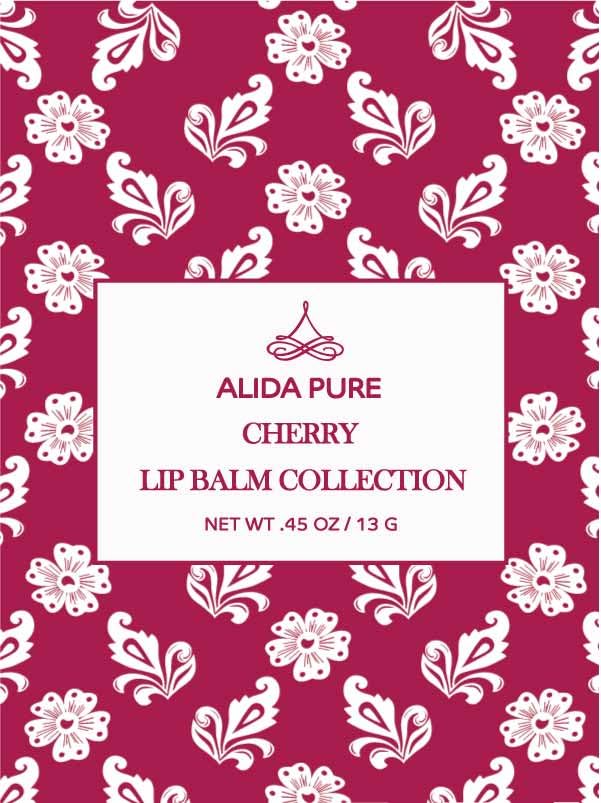 Cherry Lip Balm Collection, Vegan Lip Balm Set, Beeswax Free, with Avocado Oil, Organic Jojoba Oil, and Vitamin E, Natural Moisturizer for Dry, Chapped Lips, 3 Tube Set