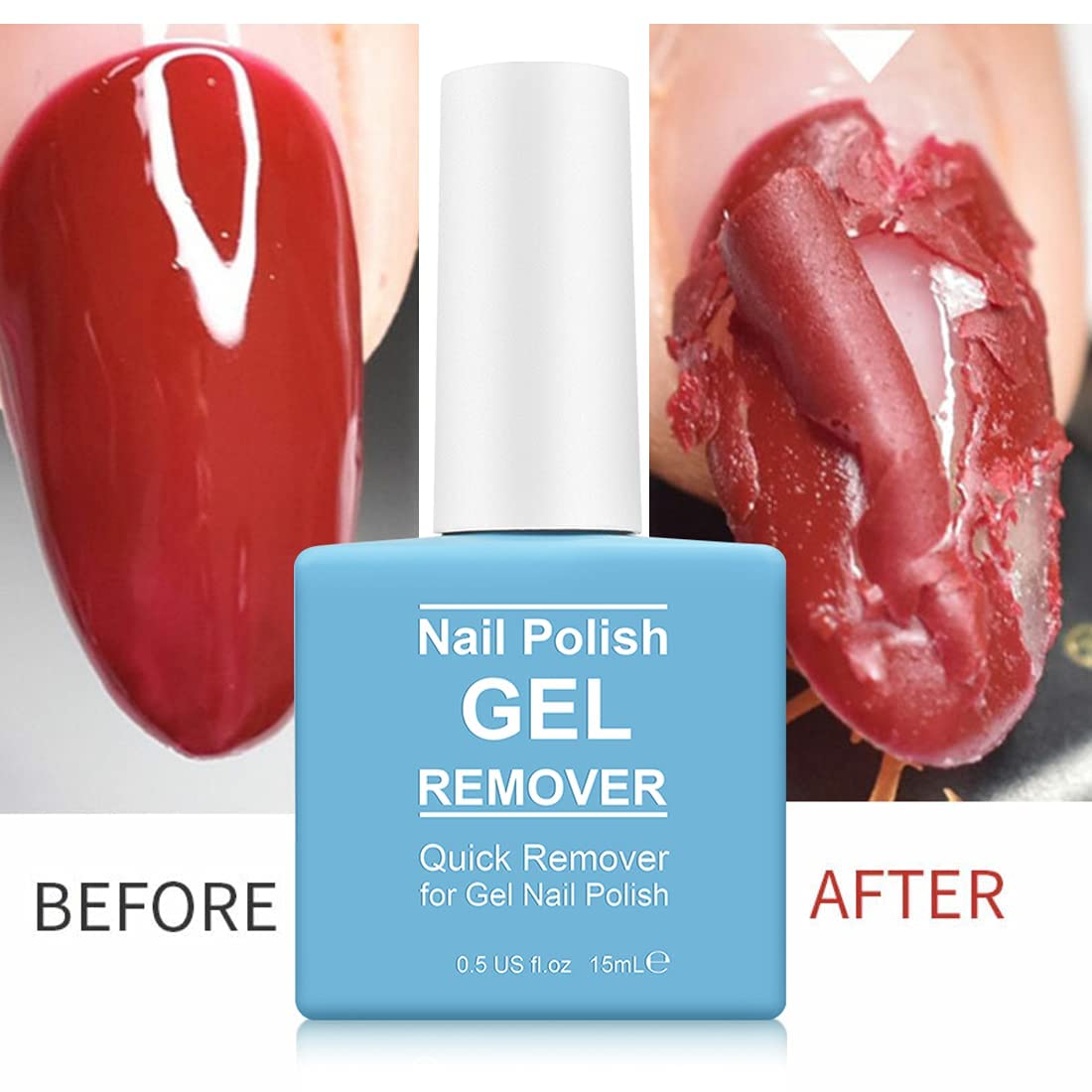 2 Pack Gel Nail Polish Remover, Gel Polish Remover for Nails, Easily Magic Soak-Off Gel Polish in 2-5 Minutes - Safe, No Need For Foil, Soaking Or Wrapping (with 1 Cuticle Pusher and Nail Scraper)