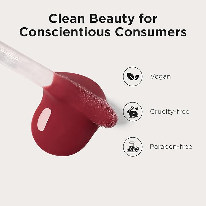 Côte Mulberry Peptide Lip Shine – Milky Mauve Lip Gloss for Plumping & Hydration – Vegan, Cruelty-Free, Anti-Aging, Shea Butter & Hyaluronic Acid Infused – Long-Lasting, Smooth, Moisturizing Shine