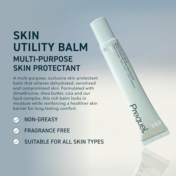 Skin Utility Balm. Advanced Occlusive Face Cream for Dry Skin, Moisturizer for Sensitive Skin. Thick Non-Comedogenic Barrier Protection with Dimethicone and Shea Butter. 1.7oz Tube