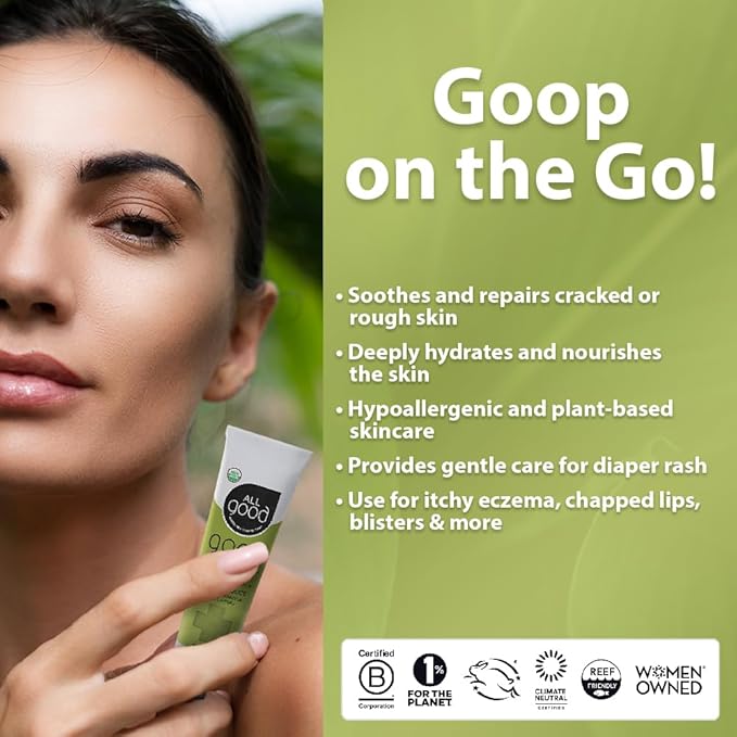 All Good Goop on the Go - Chafing Cream, Dry Skin Salve, Cracking Lip Moisturizer - Soothes, Hydrates & Calms - Travel Size Recovery Balm 1oz