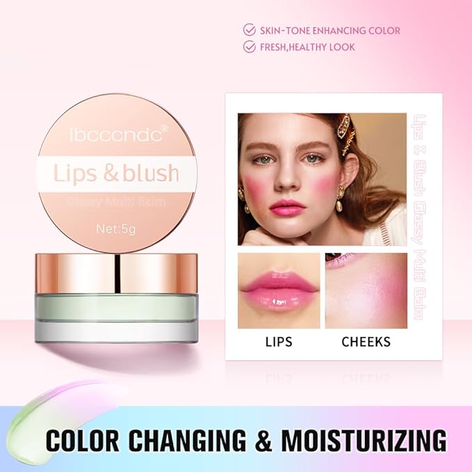 Color Change Blush Clear Liquid Blush Cream Moisturizing Blusher Halo dyeing naturally Blush Rouge Multi-use Makeup Cream For Cheeks Face Lips Waterproof Blush Gel Lip Oil (#3)