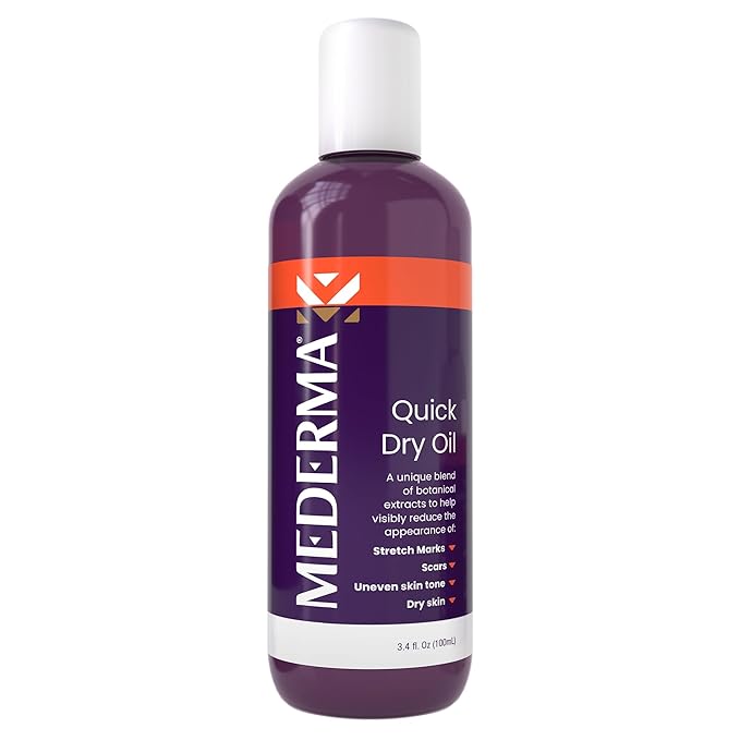 Mederma Quick Dry Oil, Scar and Stretch Mark Treatment, Helps to Improve the Appearance with Natural Botanical Extracts, Paraben Free, Fast-Absorbing, 3.4oz (100ml)