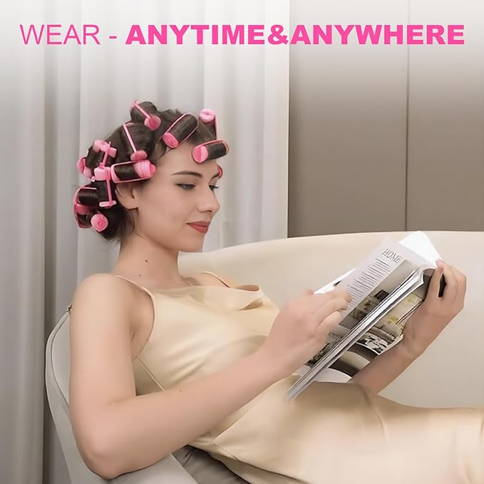 36 Pieces Foam Sponge Hair Rollers - Soft Sleeping Flexible Styling Curlers for Hair Styling (Pink)