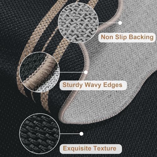 Scalloped Easy Jute Kitchen Runner Rug, 2.6x10 Non Slip Entryway Runner - Image 4
