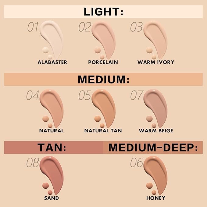 FOCALLURE 2 Pcs Liquid Foundation, Skin Evolution Foundation + Concealer, Full Coverage Foundation Makeup, Durable, Waterproof, Oil-Control, Hides Wrinkles & Lines, Honey