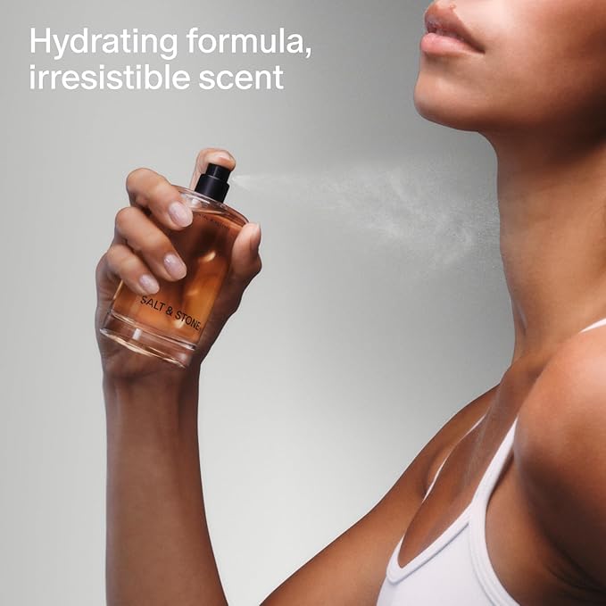 Salt & Stone Body Mist, Saffron & Cedar Scent, Skincare Infused Perfume Hair & Body Spray for Women and Men, Hydrating Fragrance with Glycerin and Red Algae, Vegan, Cruelty Free, 3.4 fl oz