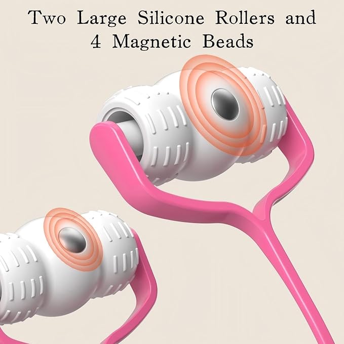 V-Shaped Face Roller Massager with 4 Magnetic Beads, Facial Lifting Tool Neck and Skin Tightening Beauty Massager