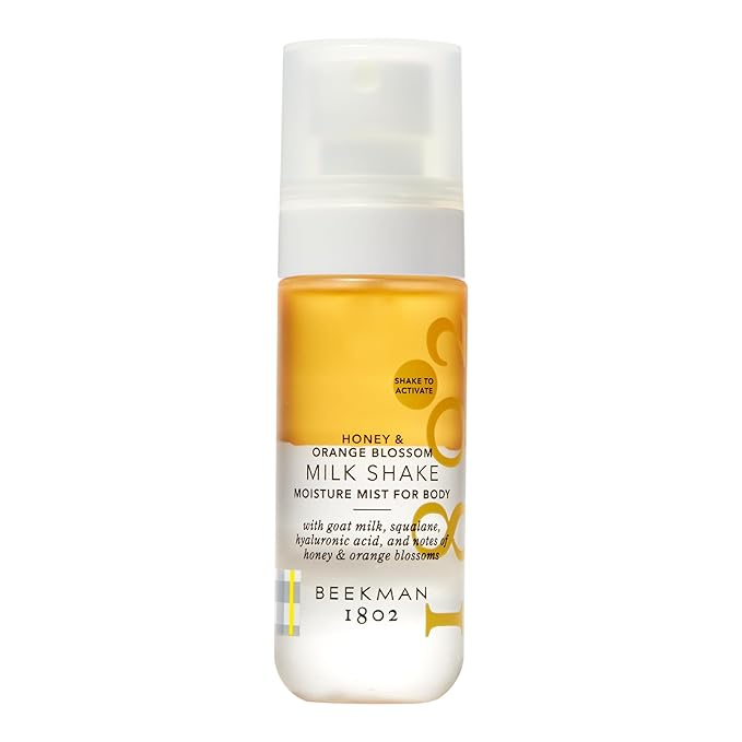 Beekman 1802 Honey & Orange Blossom Milk Shake - Body Mist - 2.0 fl. oz - With Hyaluronic Acid & Jojoba Oil - Instantly Moisturizes, Hydrates & Softens - Good for Sensitive Skin - Cruelty Free