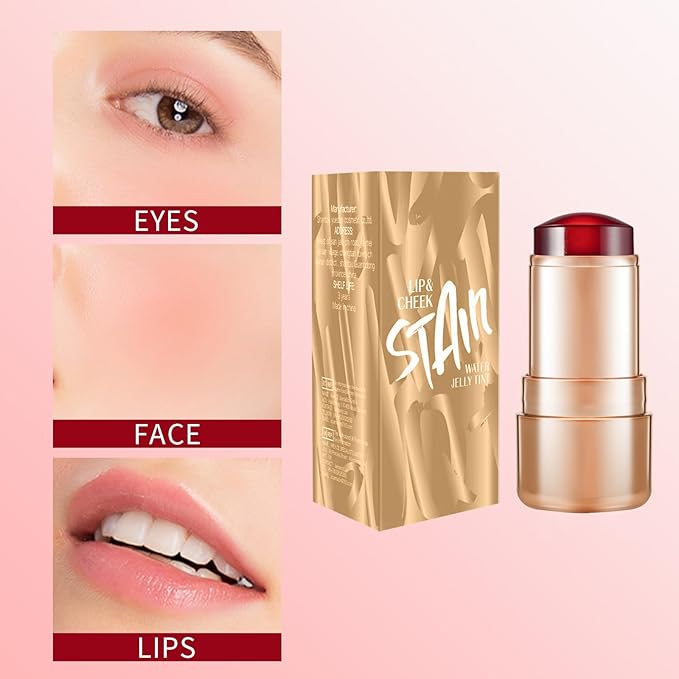 2pcs Jelly Blush Stick, Multi-purpose Lip and Cheek Colour Stick, Jelly Texture Waterproof, Moisturising and Long-lasting, Non-sticky, Create Watercolour Makeup Effect for Women and Girls 2#