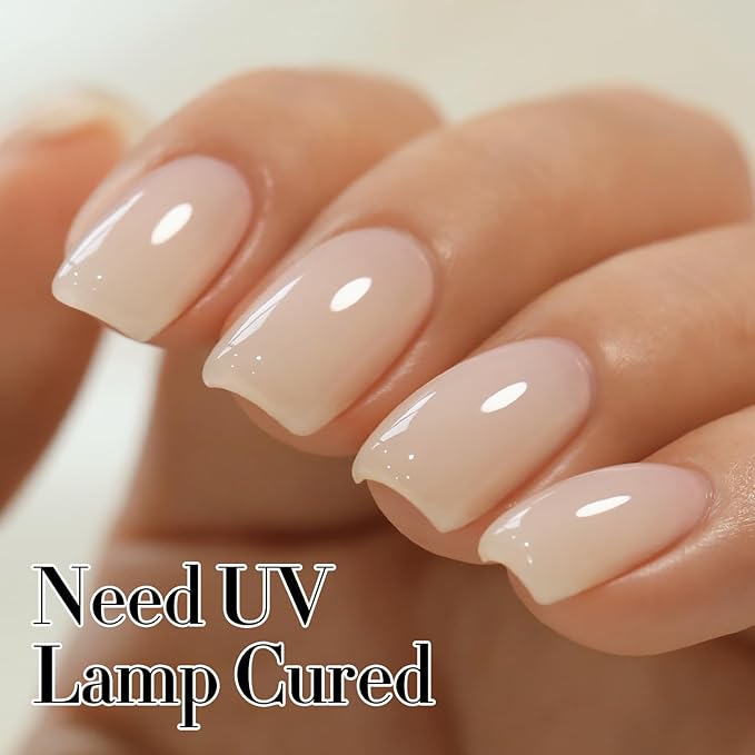 Double Rhythm 0.50 OZ Translucent Gel Polish Same Color Same Bottle Sheer Pastel Neutral Natural Milky 15 ML Jelly UV Nail Art DIY at Home (Cream Yellow-A1526)