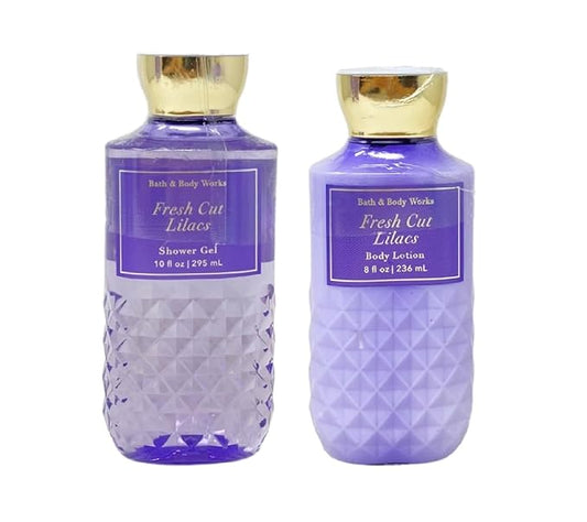 Bath & Body Works Fresh Cut Lilacs Duo Set - Shower Gel and Body Lotion.