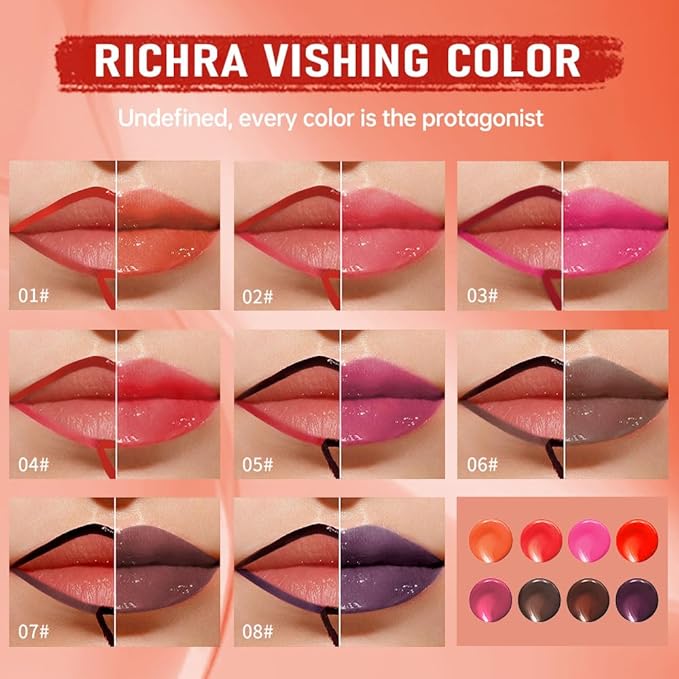 Vibrant Red Coral Peel Off Lip Gloss Tattoo and Lip Oil, Lip Stain Peel Off Masque - Peel Off Lip Tint ,Long Lasting Waterproof Transfer-proof Lip Mask Lip Gloss Peel Off Lip Liner,Stay Lip Makeup 04#