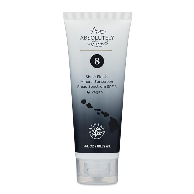 SPF 8 Mineral Sunscreen - Water Resistant Moisturzing Lotion for Body & Face - Non-Nano Zinc Oxide, Vitamin E - 3 Oz