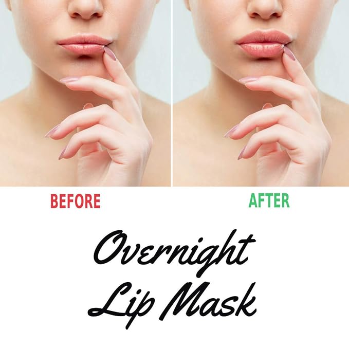 Green Tea Matcha Lip Sleeping Mask Overnight with Applicator, Dry Lips Treatment with Coconut Oil, Vitamin E, Fig Extract, Orchid, and Shea Butter, Moisturizer for Dry, Chapped, Cracked Lips