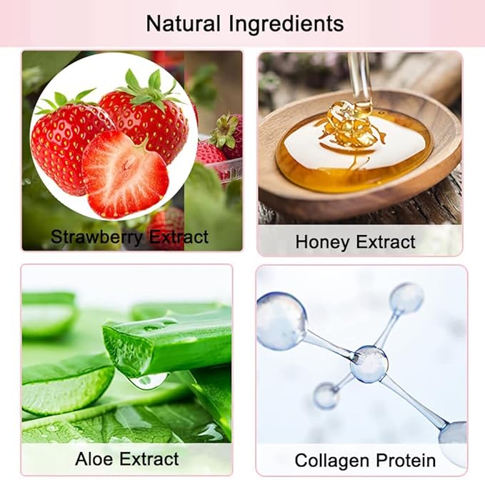 Nourishing Lip Balm Honey Pot, Moisturizing Strawberry Propolis Lip Mask, Hydrating & Prevention Dry and Cracked Lip Scrubs Exfoliator Lip Sleeping Mask Reduces Lip Lines