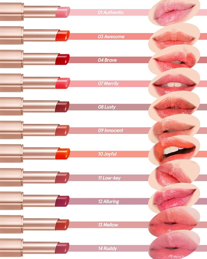 ATHÉ Authentic Lip Balm 07 MERRILY (Tinted), Lightweight Wear & Plumping Lips without Stickiness, Moisturizing & Nourishing Plant-Based Vegan Chapstick for Dry, Petrolatum Free, Cruelty-Free