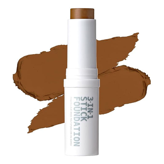 Ruby Kisses Natural Full Coverage 3-In-1 Stick Foundation. Easy to Apply, Hydrating, Lightweight, Long Lasting, Concealer and Contour Stick for Face Makeup (Warm Coconut)