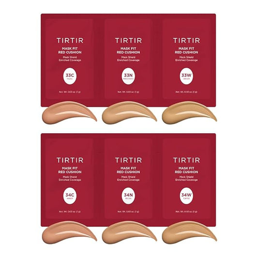 TIRTIR Mask Fit Red Cushion Foundation *Trial Kit* #Medium Deep | Japan's No.1 Choice for Glass skin, Long-Lasting, Lightweight, Buildable Coverage, Semi-Matte