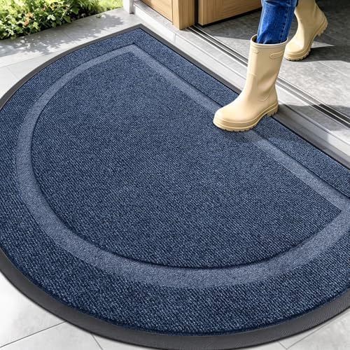 OLANLY Half Circle Front Door Mat Outside 47x32 All-Season Rubber Doormat by OLANLY