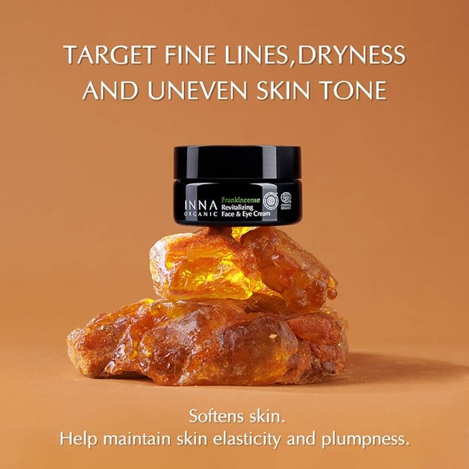 FRANKINCENSE REVITALIZING FACE & EYE CREAM, Anti-aging, Wrinkle Care, Moisturizing, Luxury Clean Beauty, Certified Organic, 1.7 fl.oz.