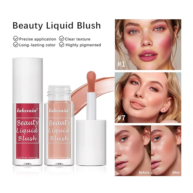 Liquid Blush for Cheeks Makeup Face Blush, Weightless Cream Formula, Smudge Proof Long-Wearing Pigmented Blush, Natural Look Makeup Face Blushes, Shimmer Finish, Dainty - 08# Pink dating
