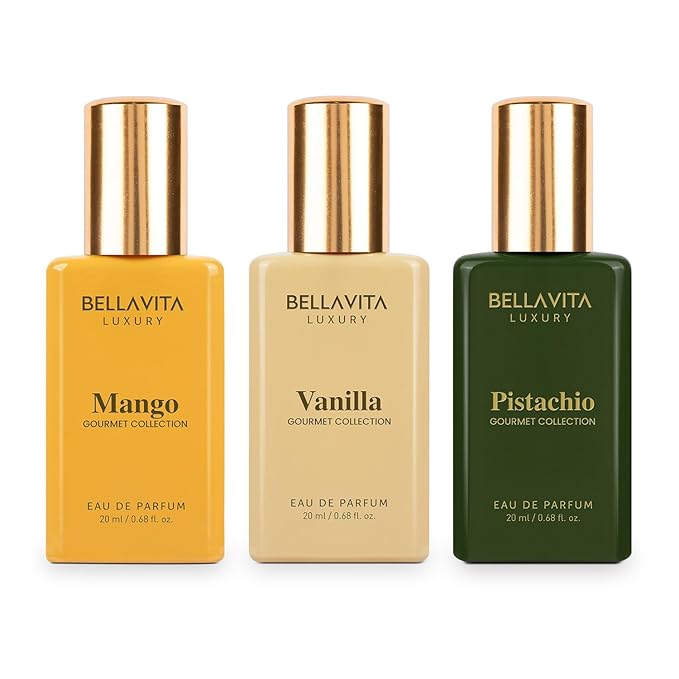 BELLAVITA Luxury Gourmand Perfume Gift Set for Men & Women | Treat Inspired Fruity Scent with Warm & Cozy Vanilla, Mango & Pistachio notes | Signature Sweet Scent | Gourmet Eau de Parfum