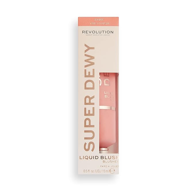Revolution Beauty, Superdewy Liquid Blush, Richly Pigmented & Buildable, Blendable Formula, Fake The Flush, 0.5 Fl. Oz.