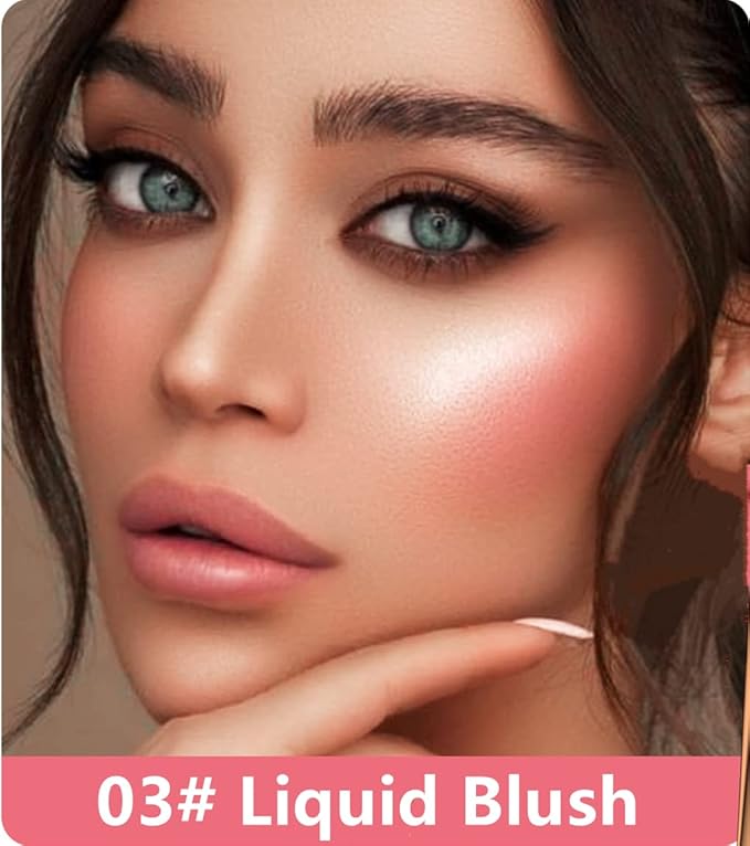 Go Ho Liquid Blush Beauty Wand,Blendable Super Silky Cream Blush Stick,Face Moisturizing Contour Blush Stick with Fine Cushion Applicator,Cruelty-free,003# Medium Pink