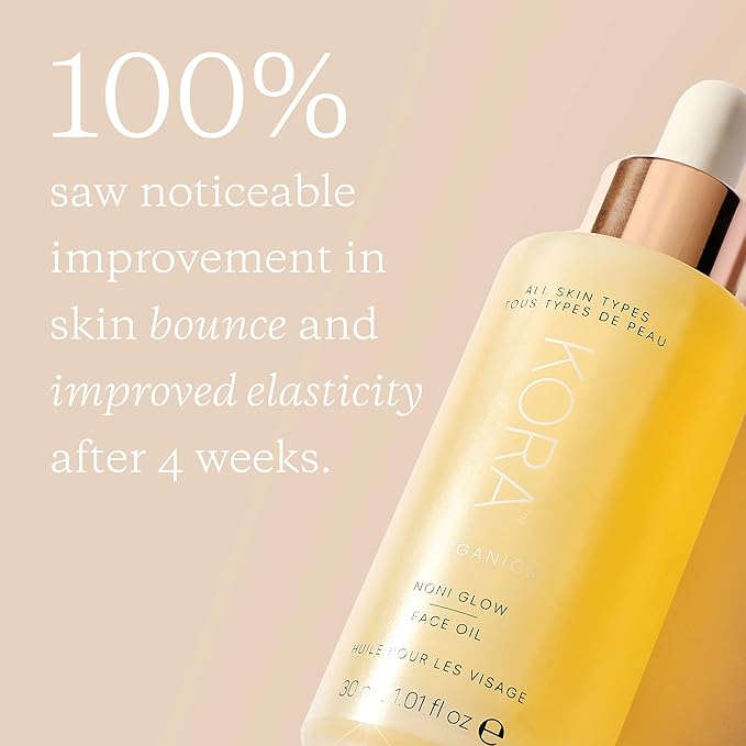 KORA Organics Noni Glow Hydrating Face Oil with Rosehip, Gua Sha Oil, Certified Organic, Cruelty Free, 0.34 fl oz - Face Care Beauty Products for Women