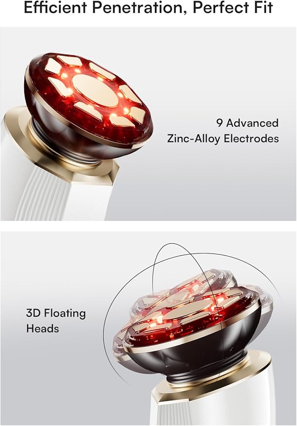 INIA 3-in-1 Red Light Therapy for Face and Neck Facial Massager True Beauty Glow Device, Lifting & Firming Skincare Tool