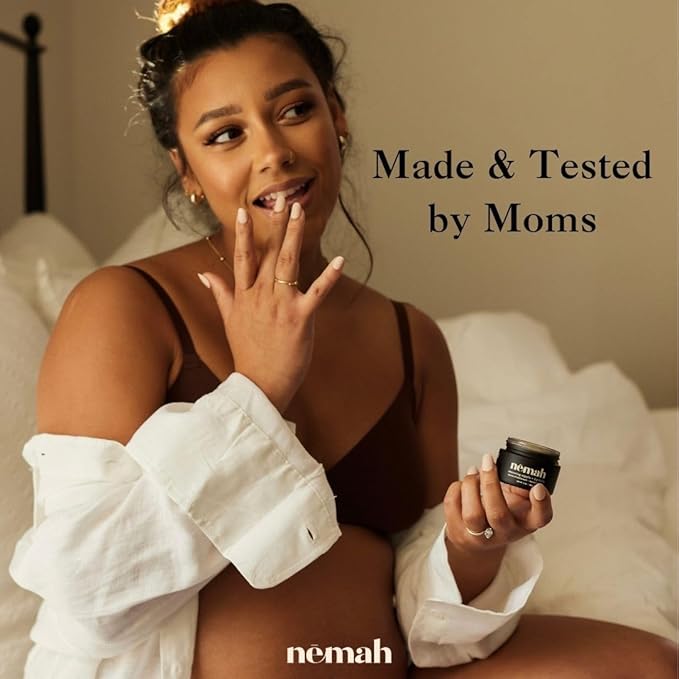 Nemah - Organic Nipple Butter, Nipple Cream for dry cracked nipples, Nourishing Nipple Balm for Breastfeeding, Non-Greasy Vegan Lip Balm with Calendula, Jojoba Oil, and Other Botanical Extracts, 30 g