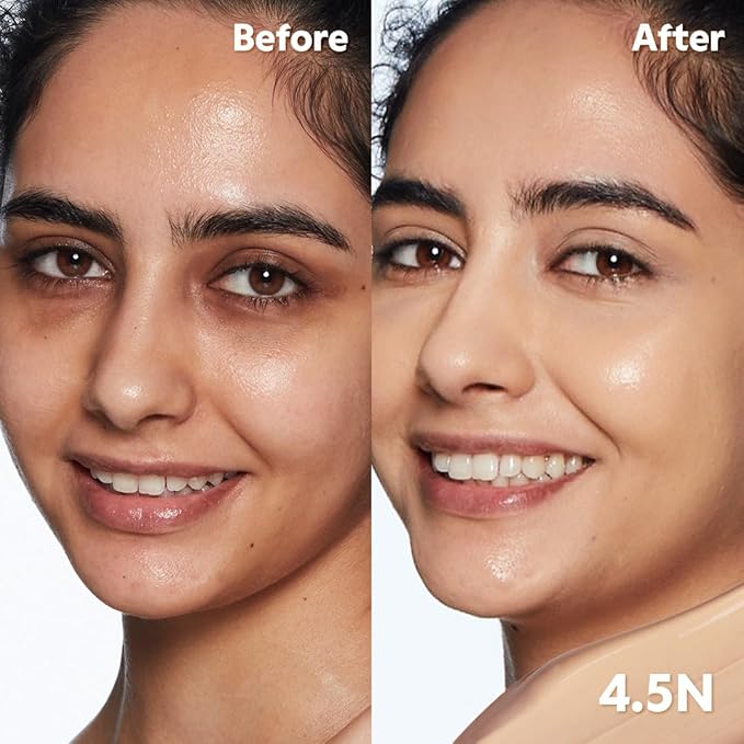 TIRTIR Glide&Hide Blurring Concealer - Creamy texture, Conceals dark circles and wrinkles, Dual formula (liquid tip & balm stick), Long-lasting wear, Korean Makeup, #4.5N, 0.28 Oz