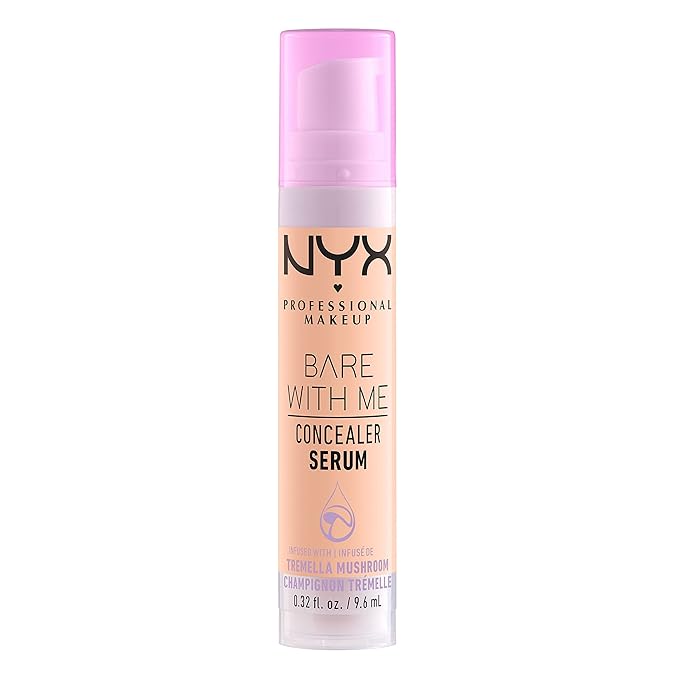 NYX PROFESSIONAL MAKEUP Bare With Me Concealer Serum, Up To 24Hr Hydration - Medium Vanilla