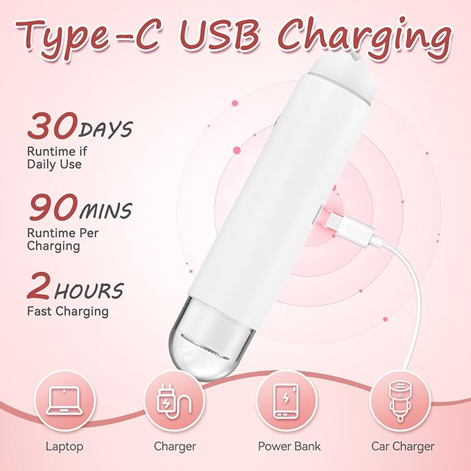 Bikini Trimmer for Women - 2 in 1 Electric Body Hair Trimmer for Silky Skin, Cordless Body Shaver for Travel, IPX7 Waterproof & Easy to Clean, Replaceable Ceramic Blade Heads (White)