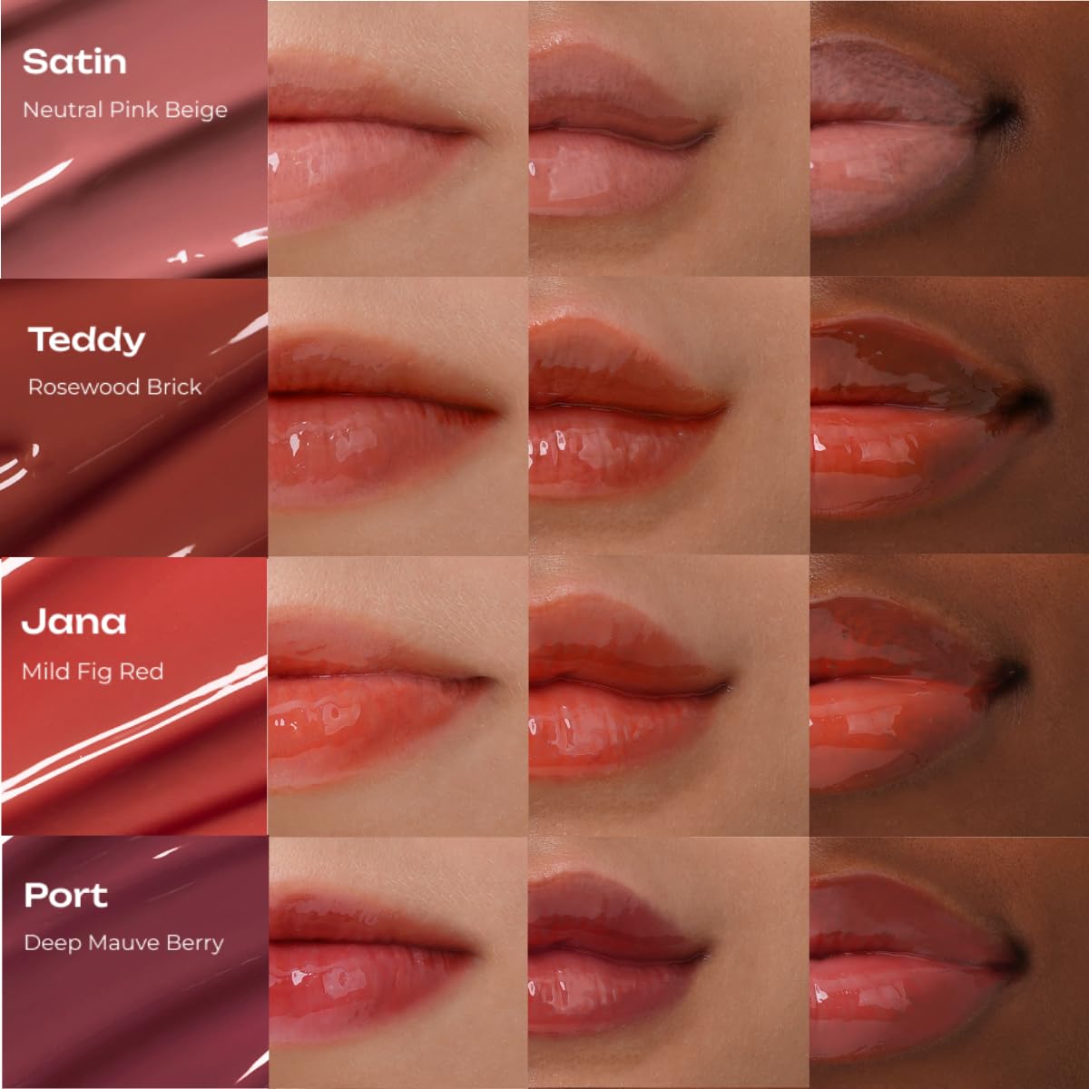 PDRN Tinted Lip Serum – High Gloss Ultra Hydrating Natural Glow, Non-Sticky Volumizing Color Glaze with Long-Lasting Shine, Nourishing Moisturizing Repair for Chapped Lips (0.34 oz) (coconut)