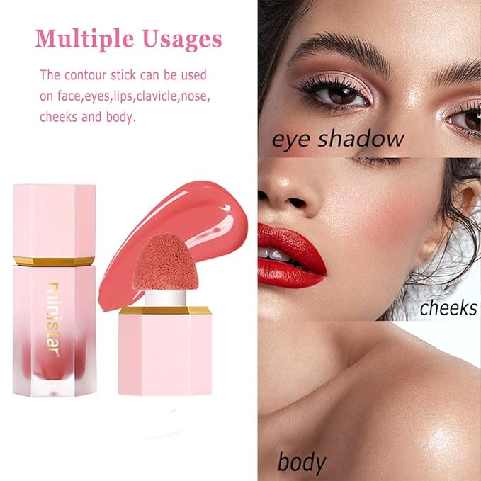 Liquid Blush Makeup, Cream Blush for Cheeks, Waterproof Long Lasting Blush Face Makeup Multi-Use Blush Beauty Wand for Cheeks & Lip Tint Natural Cream Blusher Makeup for All Skin Tones(#01 Love cake)