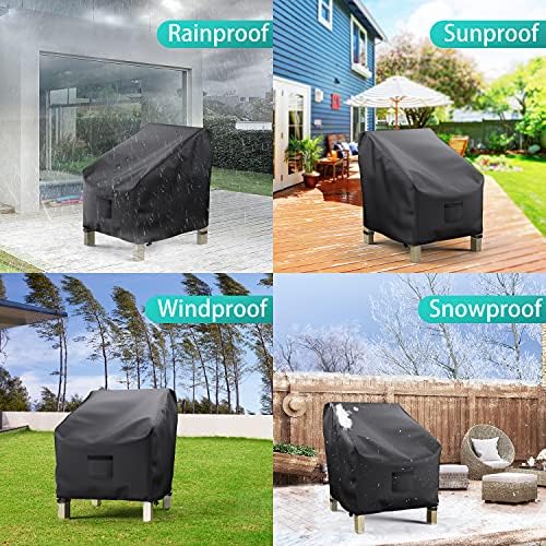 2 Pack Outdoor Patio Chair Covers Waterproof 38"Wx31"Dx29"H - Image 3