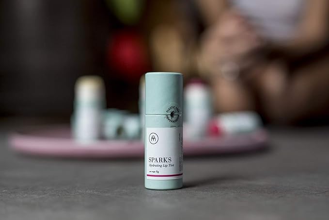 Coconut Matter Lip Balm – Handmade Vegan Coconut Lip Balm with Rose Pink Tint - Hydrating Lip Balm with Natural Coconut Oil, SPARKS