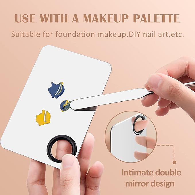 DAGEDA Stainless Steel Makeup Spatula Set, Makeup Mixing Palette Make up Spatula Tool, Foundation Spatula Makeup Foundation Mixing Pigment Palette, Cosmetic Spatula Foundation Palette Make up Tool